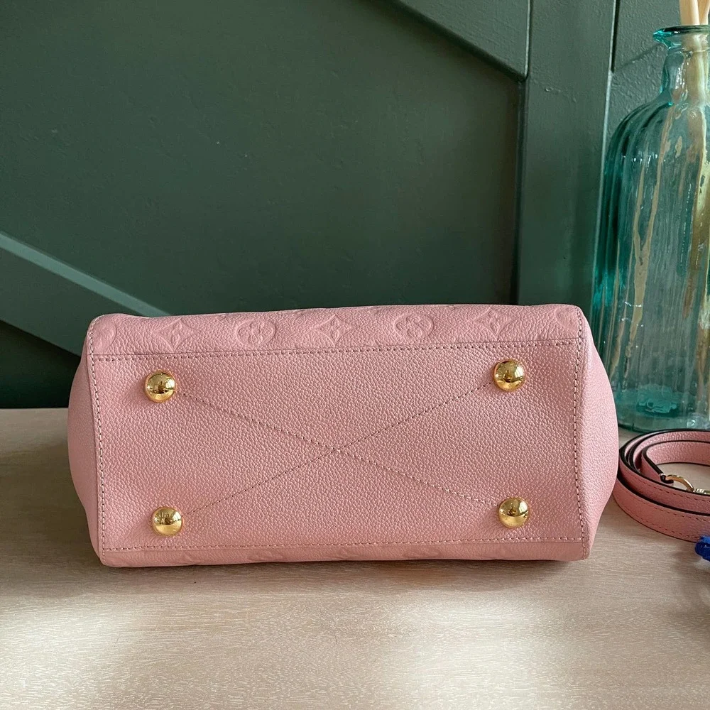 ❌SOLD❌ Louis Vuitton Montaigne BB Empreinte Leather Rose Poudre Crossbody Bag - Picture 7 of 17